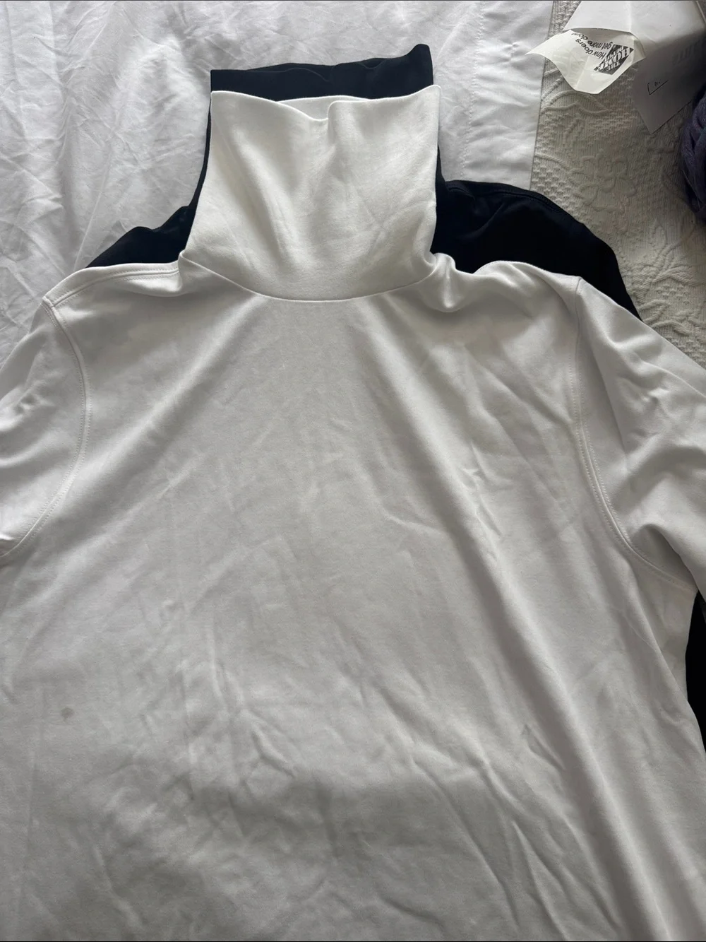 Lands' End White Long-Sleeve Turtleneck Top price for 2 black and white new cond
